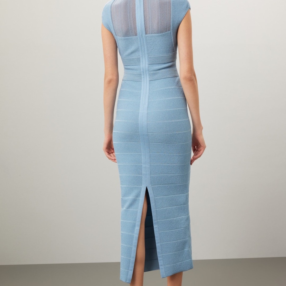 Herve Leger Sheer Bustier Gown L - Picture 3 of 13